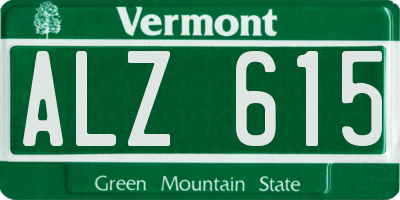 VT license plate ALZ615