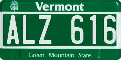 VT license plate ALZ616