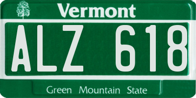 VT license plate ALZ618