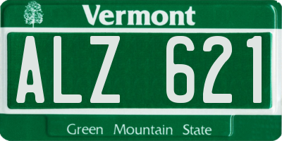 VT license plate ALZ621