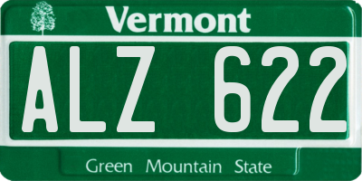 VT license plate ALZ622