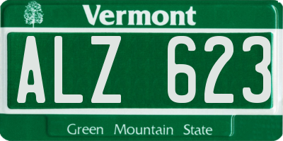 VT license plate ALZ623