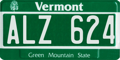 VT license plate ALZ624