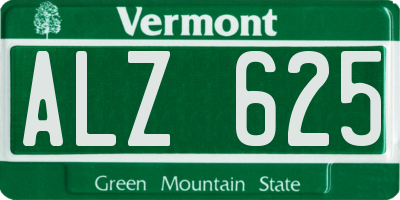 VT license plate ALZ625