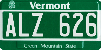 VT license plate ALZ626