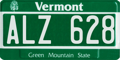 VT license plate ALZ628