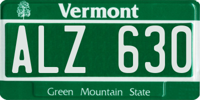 VT license plate ALZ630