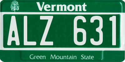 VT license plate ALZ631