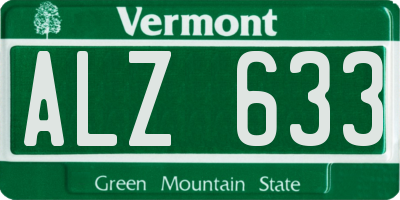 VT license plate ALZ633