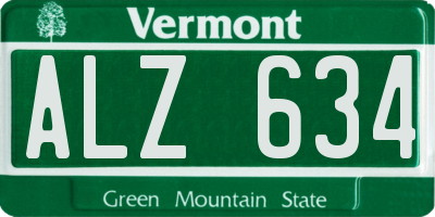 VT license plate ALZ634