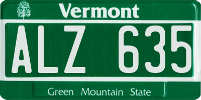 VT license plate ALZ635
