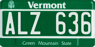 VT license plate ALZ636