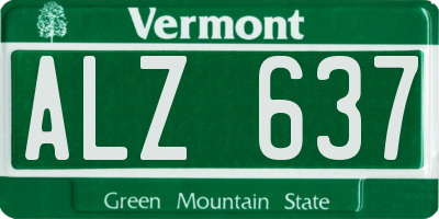 VT license plate ALZ637