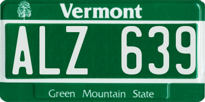 VT license plate ALZ639