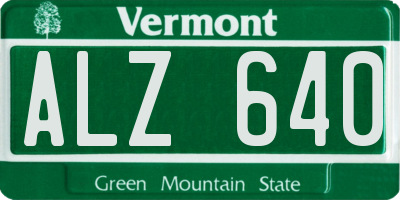 VT license plate ALZ640