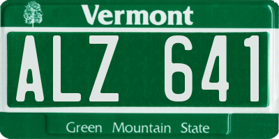 VT license plate ALZ641