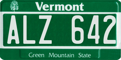 VT license plate ALZ642