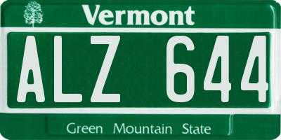 VT license plate ALZ644