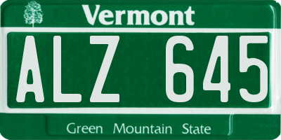 VT license plate ALZ645