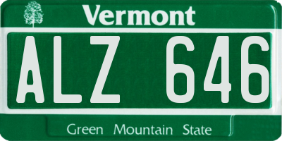 VT license plate ALZ646