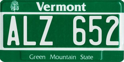 VT license plate ALZ652