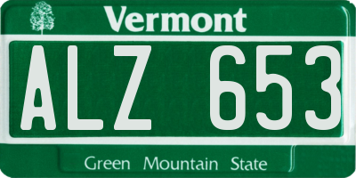 VT license plate ALZ653