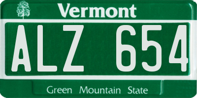 VT license plate ALZ654