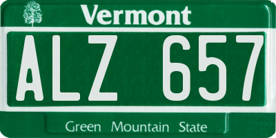 VT license plate ALZ657