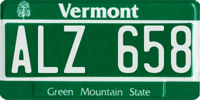 VT license plate ALZ658