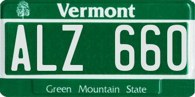 VT license plate ALZ660