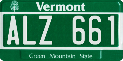 VT license plate ALZ661
