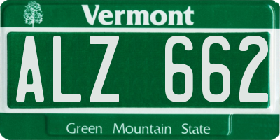 VT license plate ALZ662