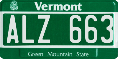 VT license plate ALZ663
