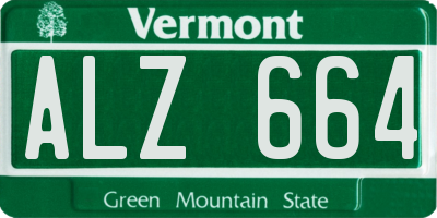 VT license plate ALZ664