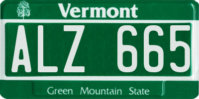 VT license plate ALZ665