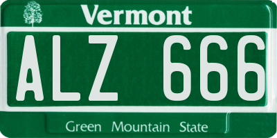 VT license plate ALZ666