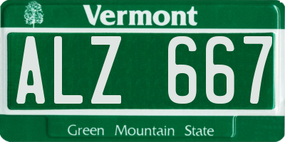 VT license plate ALZ667
