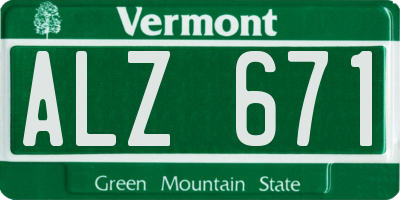 VT license plate ALZ671