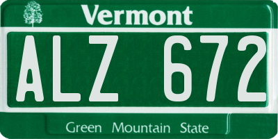 VT license plate ALZ672