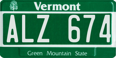 VT license plate ALZ674