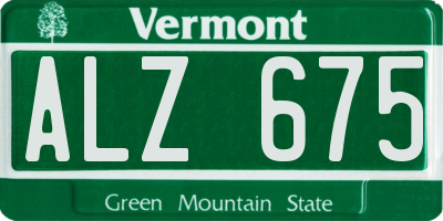 VT license plate ALZ675
