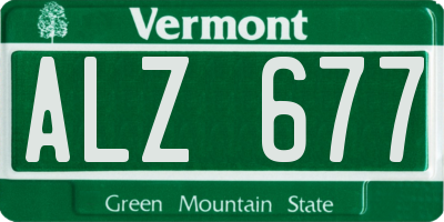 VT license plate ALZ677
