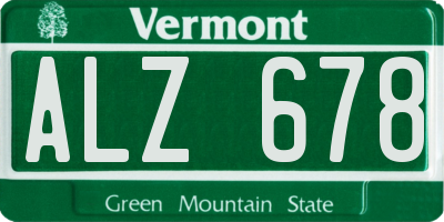 VT license plate ALZ678