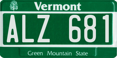 VT license plate ALZ681