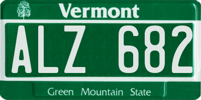 VT license plate ALZ682