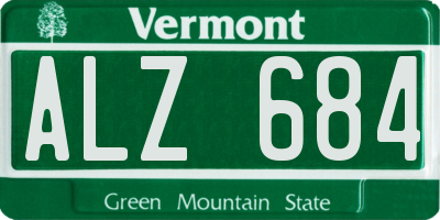 VT license plate ALZ684
