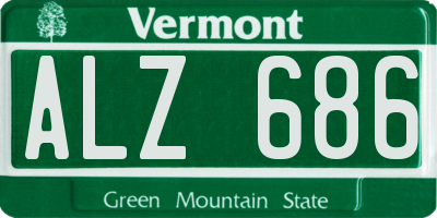 VT license plate ALZ686