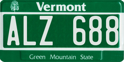 VT license plate ALZ688