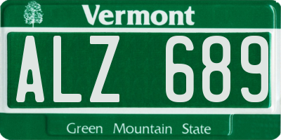 VT license plate ALZ689