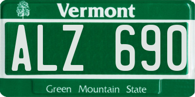 VT license plate ALZ690